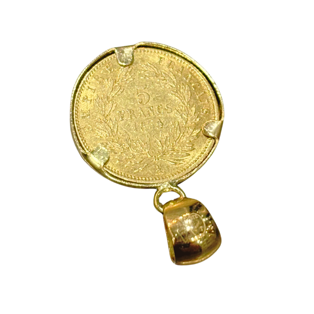 Pendentif Pièce - Or Jaune 750 & Pièce 5 Francs Napoléon