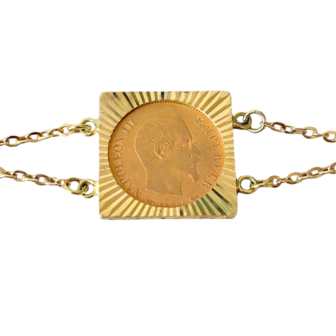 Bracelet Pièce - Or Jaune 750 & Pièce 10 Francs Napoléon