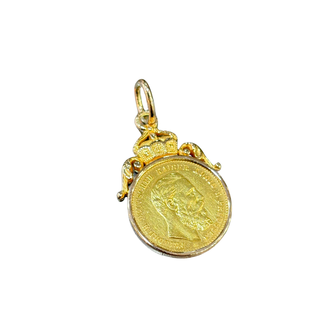 Pendentif Pièce - Or Jaune 585 & Pièce Or 10 Mark