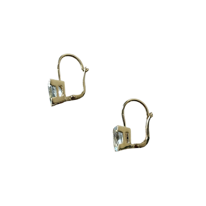 Boucles D'oreilles Dormeuse - Or Jaune 750 & Aigues-Marines