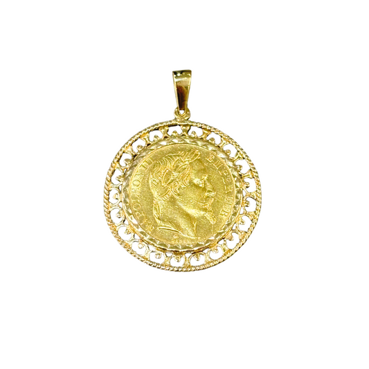 Pendentif Pièce - Or Jaune 750 & Pièce Or 20 Francs Napoléon