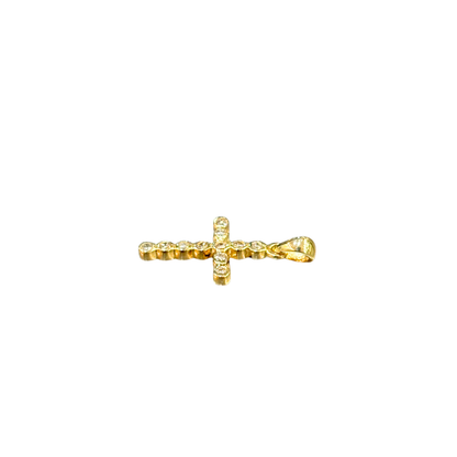 Pendentif Croix - Or Jaune 750 & Diamants