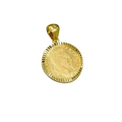 Pendentif Pièce - Or Jaune 750 & Pièce 5 Francs Napoléon