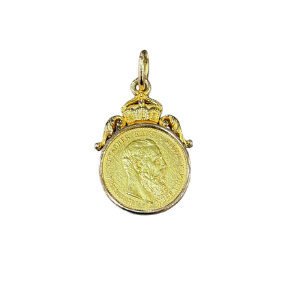 Pendentif Pièce - Or Jaune 585 & Pièce Or 10 Mark