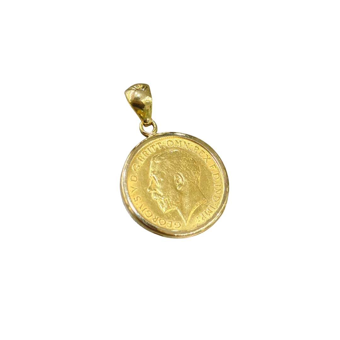Pendentif Pièce - Or Jaune 750 & Pièce Demi Souverain Georges V