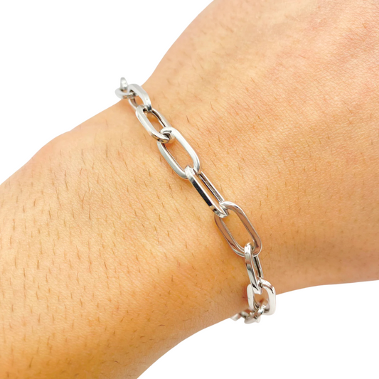 Bracelet Maille Figaro - Or Blanc 750