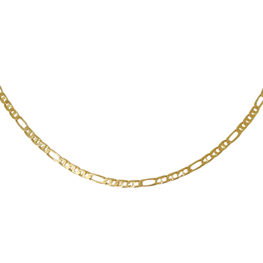 Chaîne Maille Alternée/Gourmette - Or Jaune 750