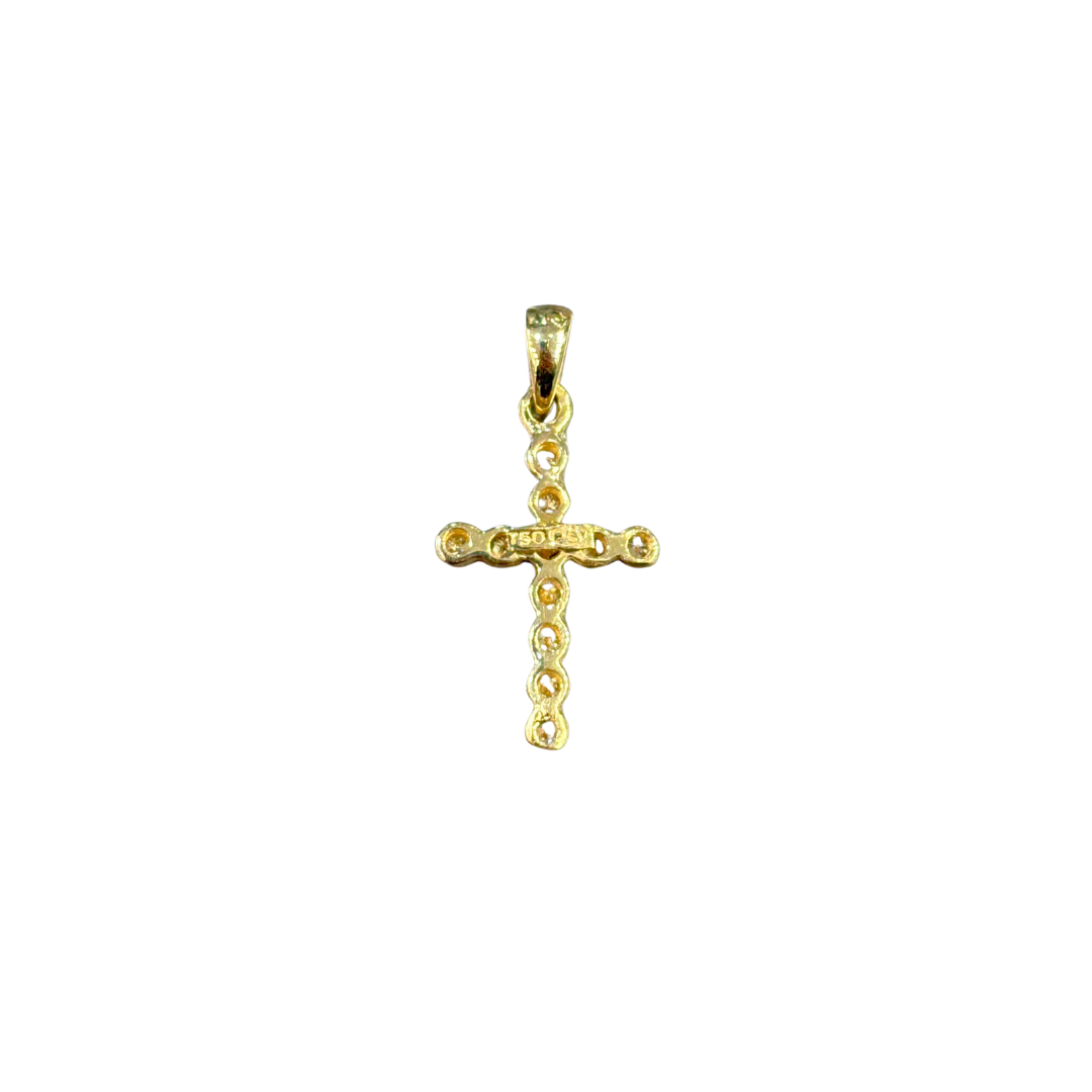 Pendentif Croix - Or Jaune 750 & Diamants