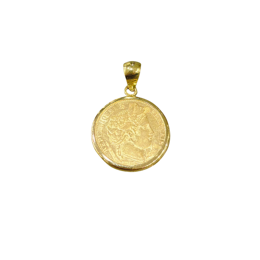 Pendentif Pièce - Or Jaune 750 & Pièce 10 Francs Cérès