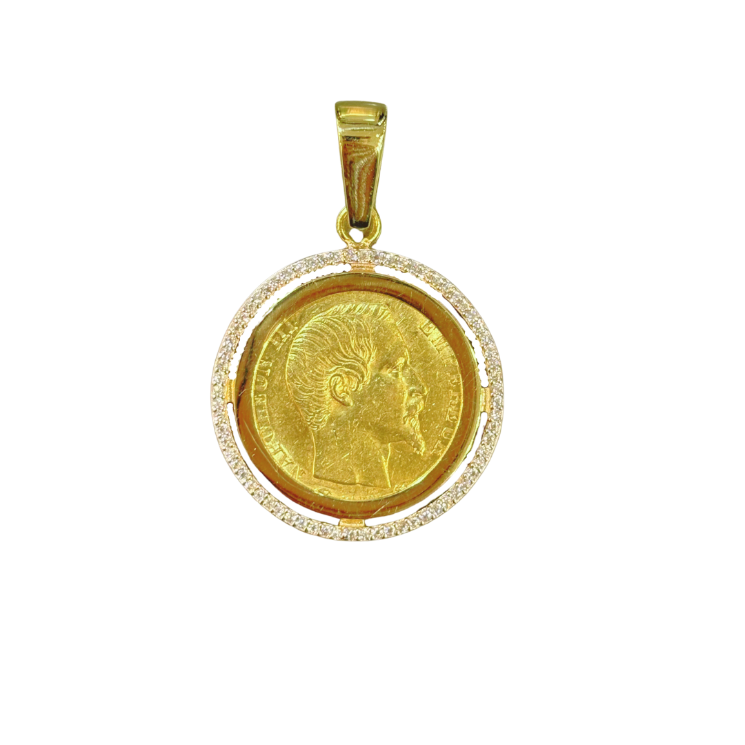 Pendentif Pièce - Or Jaune 750 & Pièce Or 20 Francs Napoléon