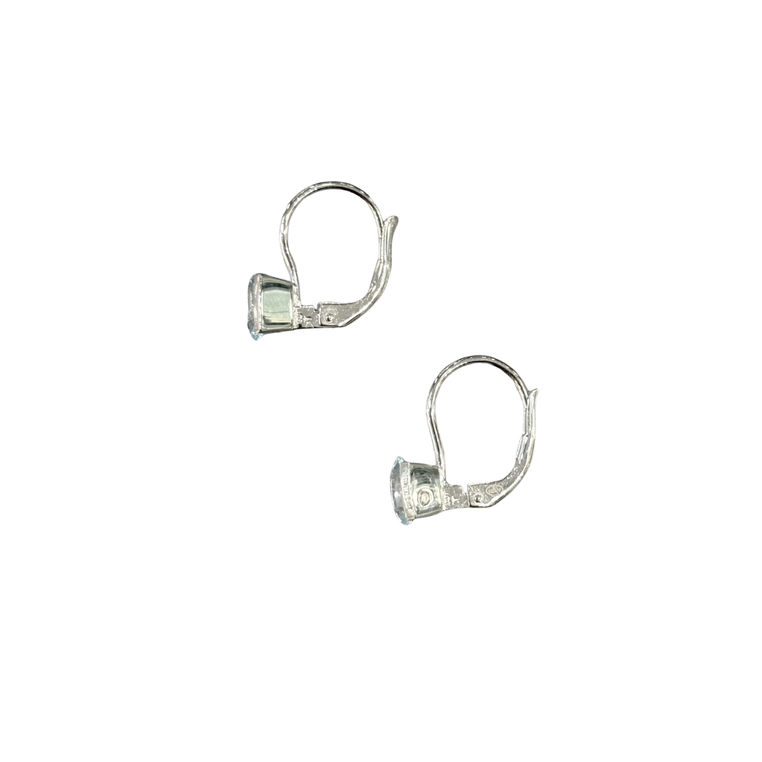Boucles D'oreilles Dormeuse - Or Blanc 750 & Topazes