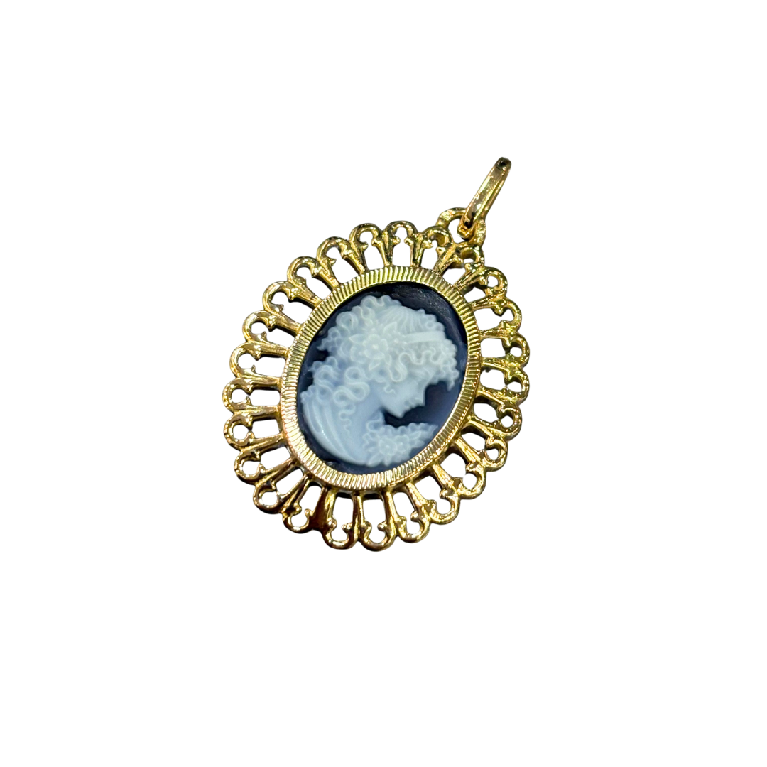 Pendentif Vintage - Or Jaune 750 & Camée