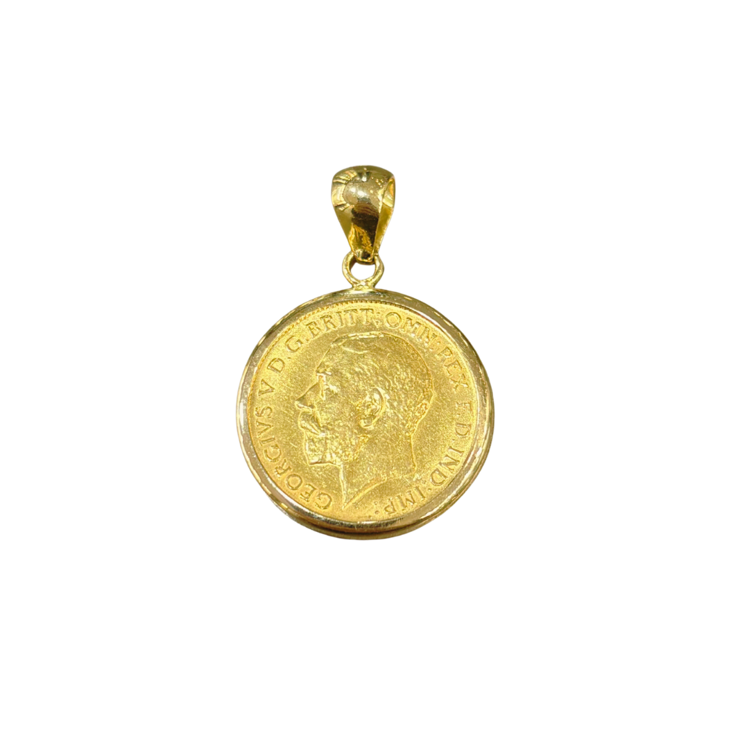 Pendentif Pièce - Or Jaune 750 & Pièce Demi Souverain Georges V