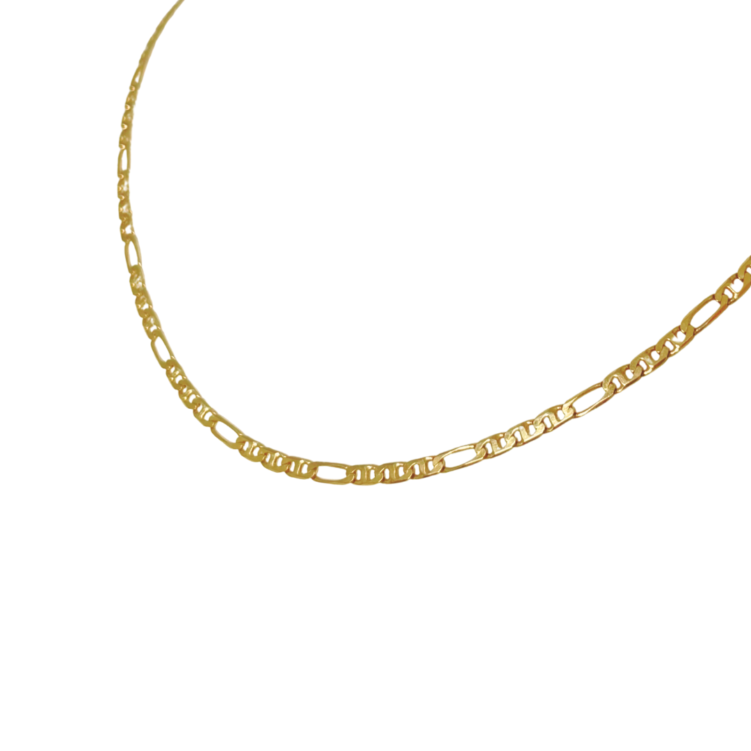 Chaîne Maille Alternée/Gourmette - Or Jaune 750