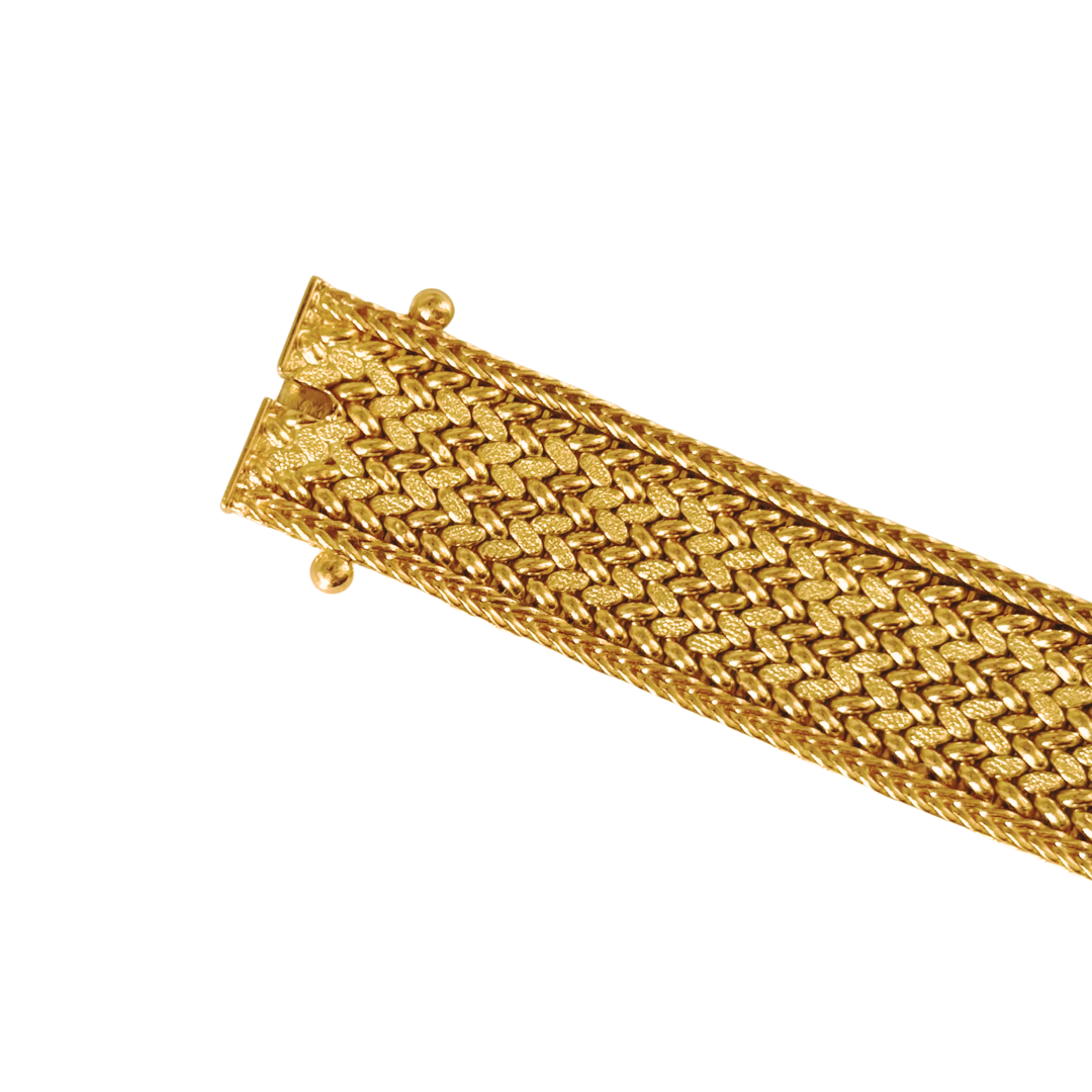 Bracelet Tressé Caplain Paris - Or Jaune 750 & Saphir