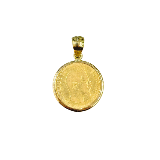 Pendentif Pièce - Or Jaune 750 & Pièce 10 Francs Napoléon