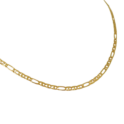 Chaîne Maille Alternée/Gourmette - Or Jaune 750