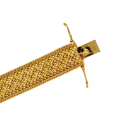 Bracelet Tressé Caplain Paris - Or Jaune 750 & Saphir