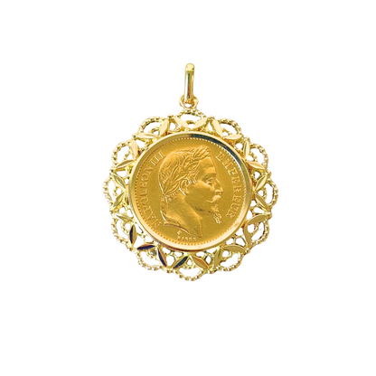 Pendentif Pièce - Or Jaune 750 & Pièce 20 Francs Napoléon