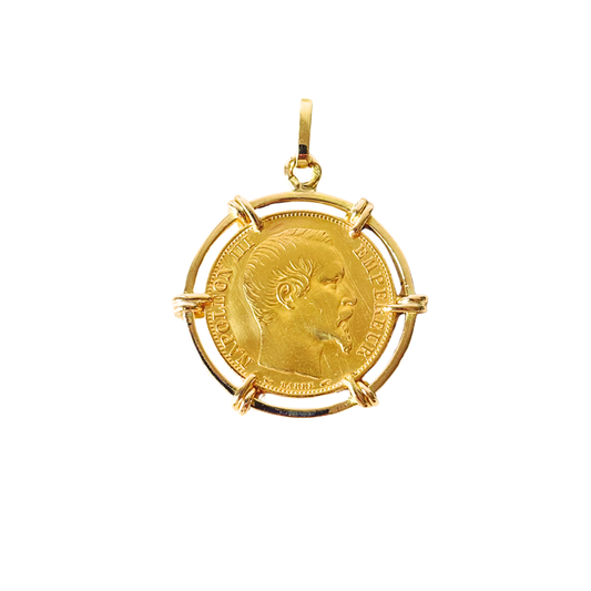 Pendentif Pièce - Or Jaune 750 & Pièce 20 Francs Napoléon