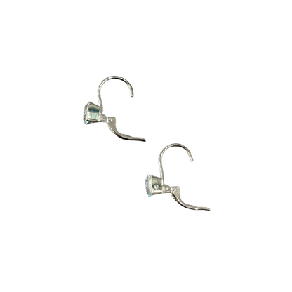 Boucles D'oreilles Dormeuse - Or Blanc 750 & Topazes