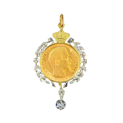 Pendentif Pièce Ancien - Or Jaune & Pièce 20 Francs Napoléon