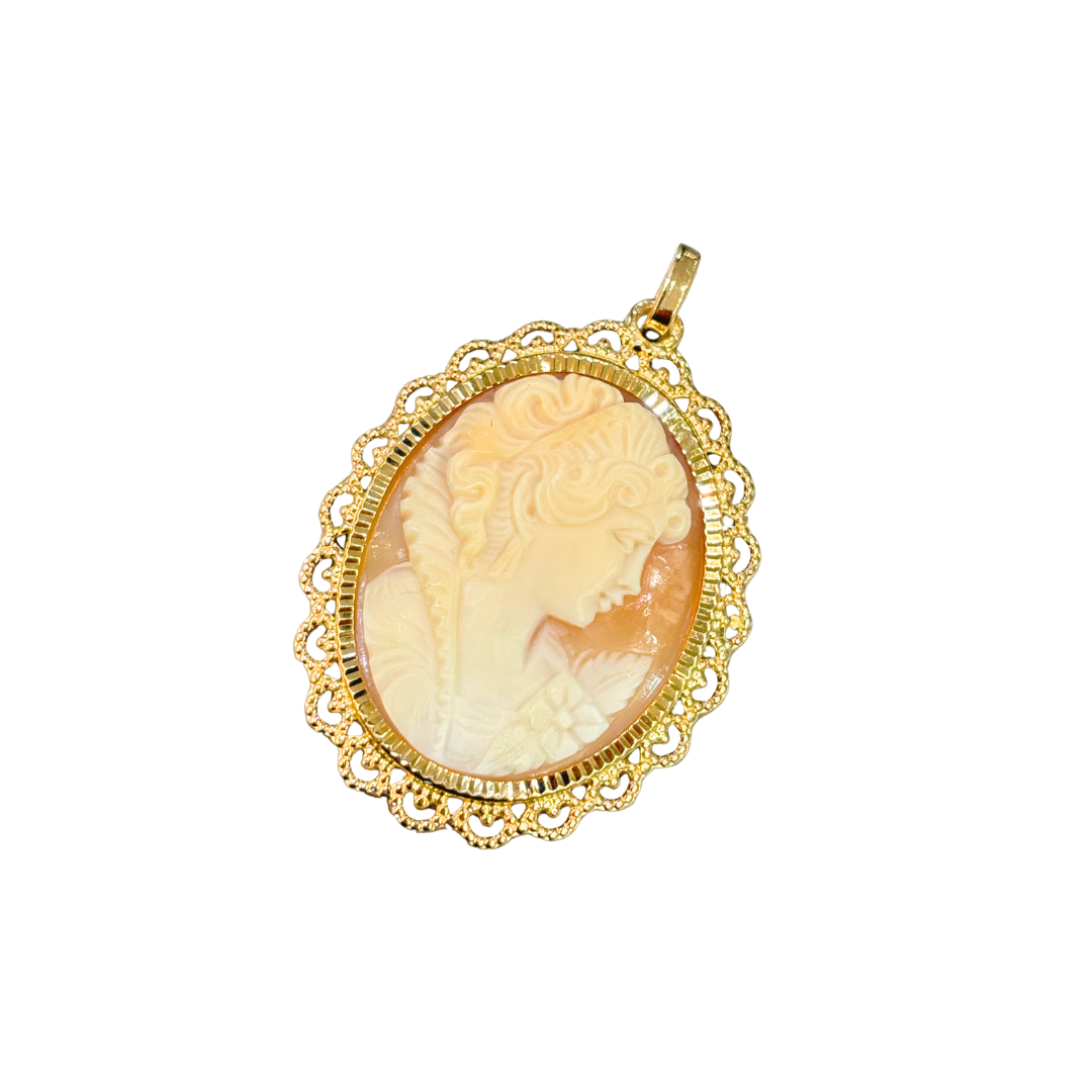 Pendentif Camée Vintage - Or Jaune 750 & Camée