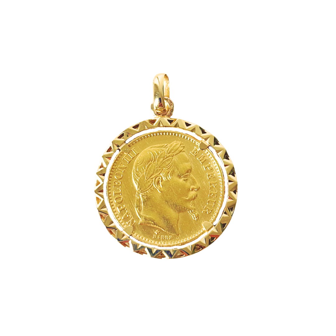 Pendentif Pièce - Or Jaune 750 & Pièce 20 Francs Napoléon