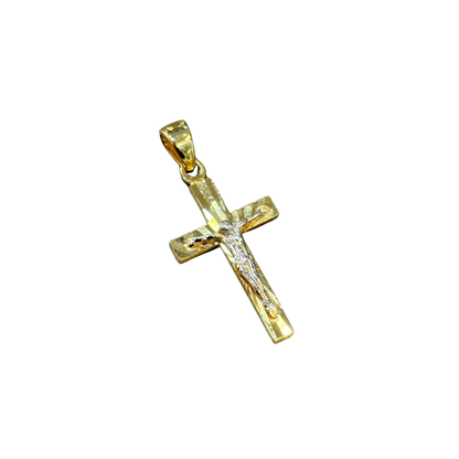 Pendentif Croix - Or Jaune/Blanc 750