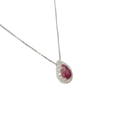Necklace - 750 White Gold Rubies &amp; Diamonds
