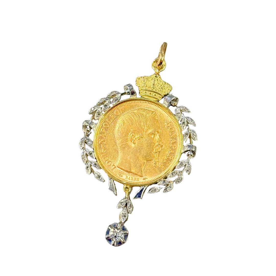 Pendentif Pièce Ancien - Or Jaune & Pièce 20 Francs Napoléon