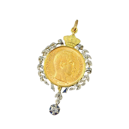 Pendentif Pièce Ancien - Or Jaune & Pièce 20 Francs Napoléon