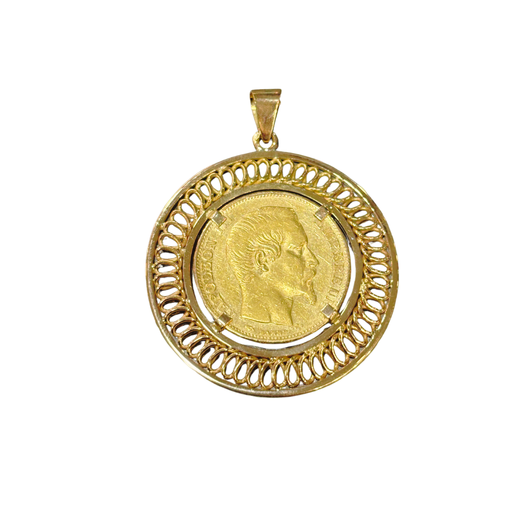 Pendentif Pièce - Or Jaune 750 & Pièce 20 Francs Napoléon