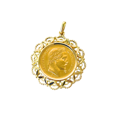 Pendentif Pièce - Or Jaune 750 & Pièce 20 Francs Napoléon