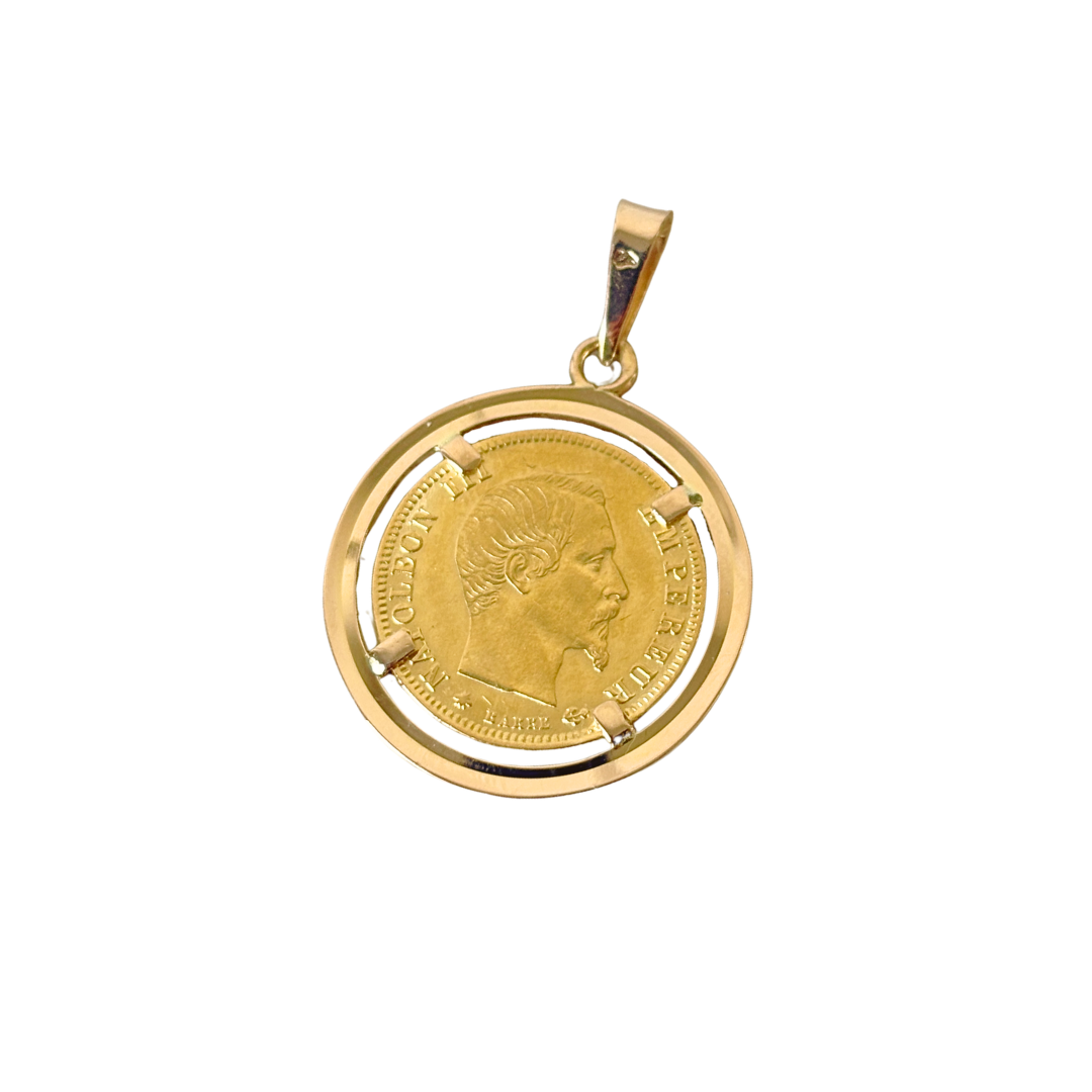 Pendentif Pièce - Or Jaune 750 & Pièce 5 Francs Napoléon
