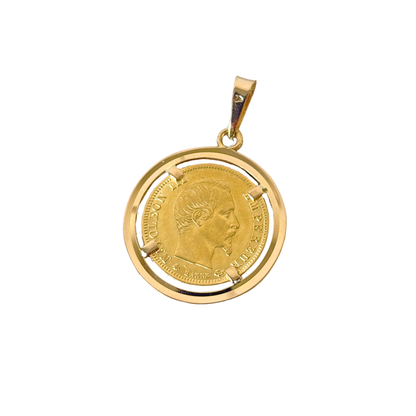 Pendentif Pièce - Or Jaune 750 & Pièce 5 Francs Napoléon