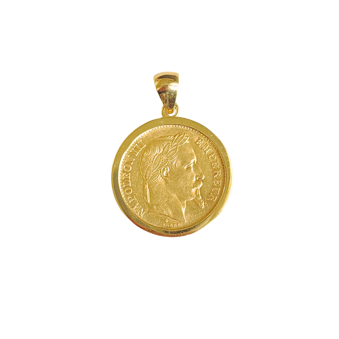 Pendentif Pièce - Or Jaune 750 & Pièce 20 Francs Napoléon