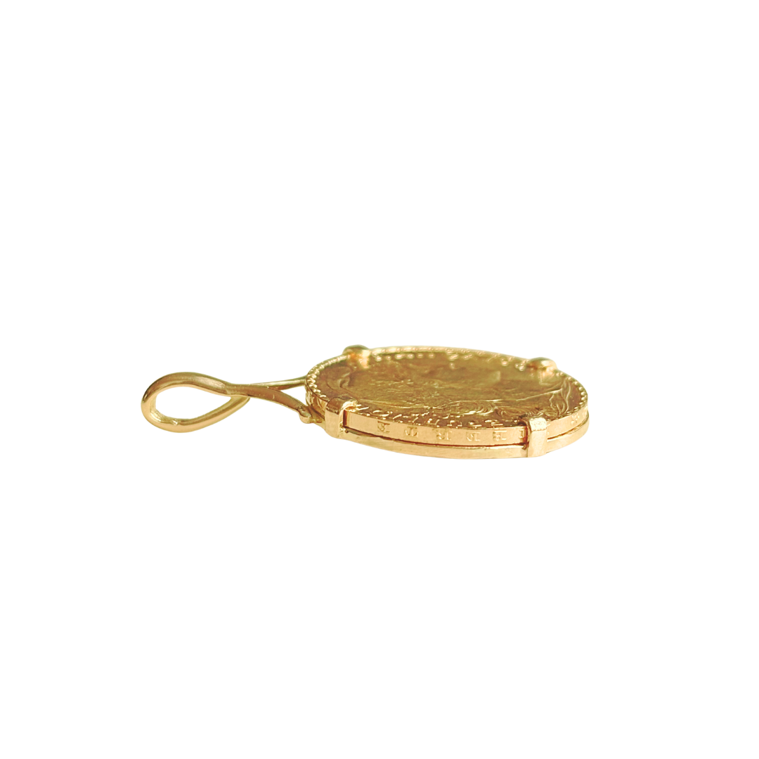 Pendentif Pièce - Or Jaune 750 & Pièce 20 Francs Marianne Coq