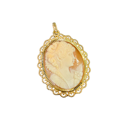 Pendentif Camée Vintage - Or Jaune 750 & Camée