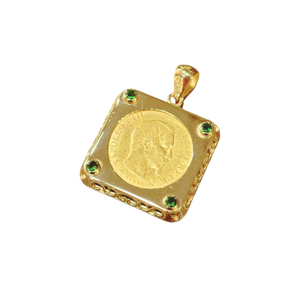 Pendentif Pièce - Or Jaune 750 & Pièce 10 Francs Napoléon