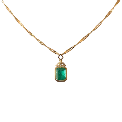 Collier Vintage - Or Jaune 750 & Émeraudes