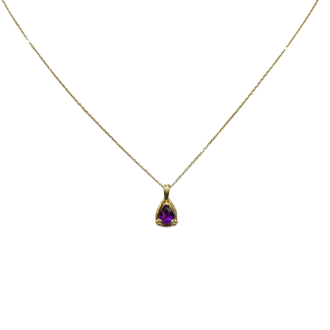 Collier Vintage - Or Jaune 750 & Améthyste