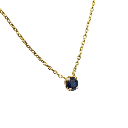 Collier Solitaire - Or Jaune 750 & Saphir