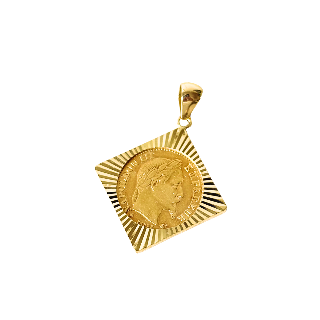 Pendentif Pièce - Or Jaune 750 & Pièce 10 Francs Napoléon