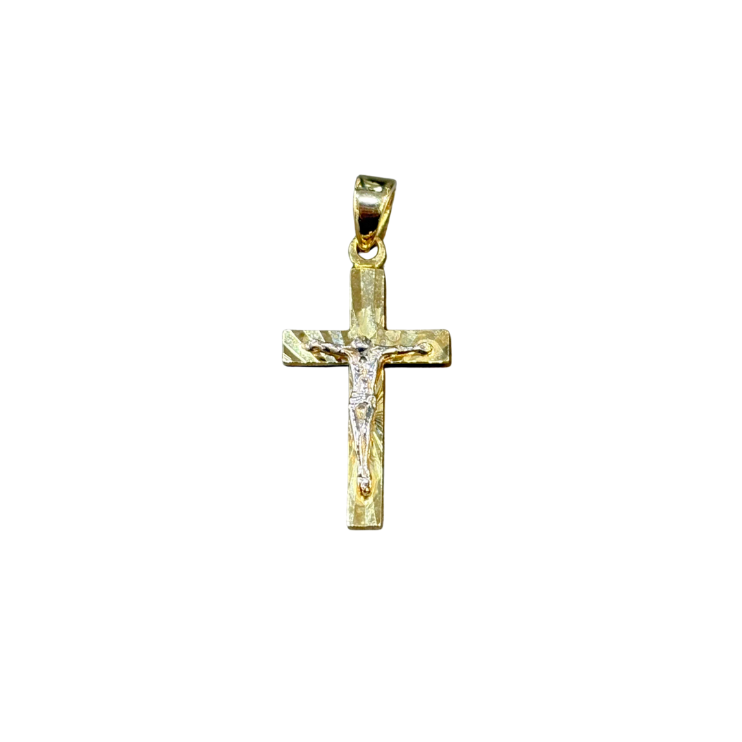 Pendentif Croix - Or Jaune/Blanc 750