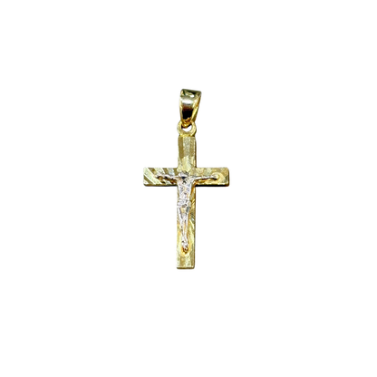 Pendentif Croix - Or Jaune/Blanc 750