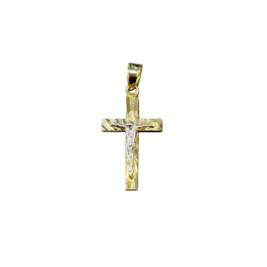Pendentif Croix - Or Jaune/Blanc 750