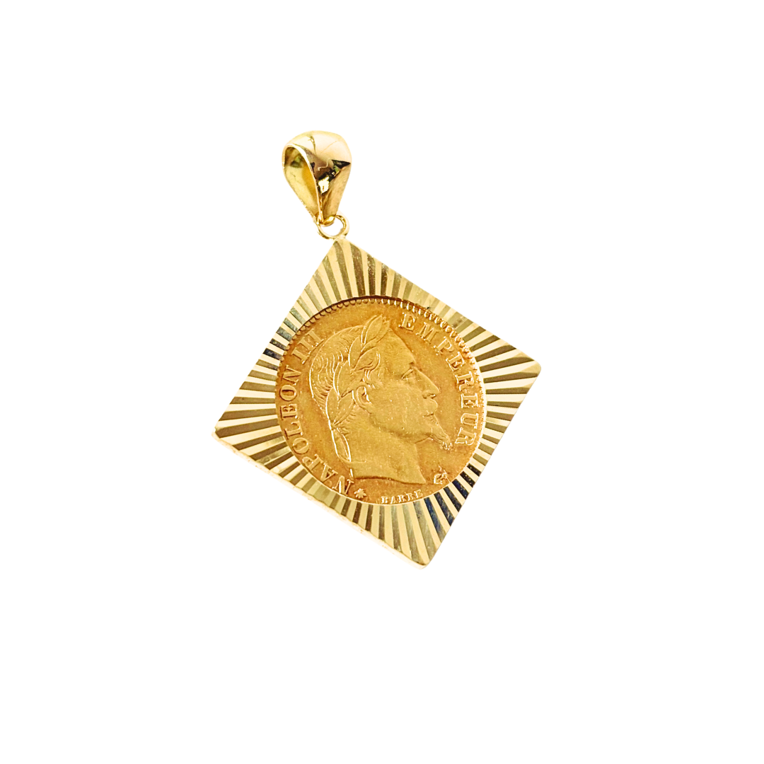 Pendentif Pièce - Or Jaune 750 & Pièce 10 Francs Napoléon