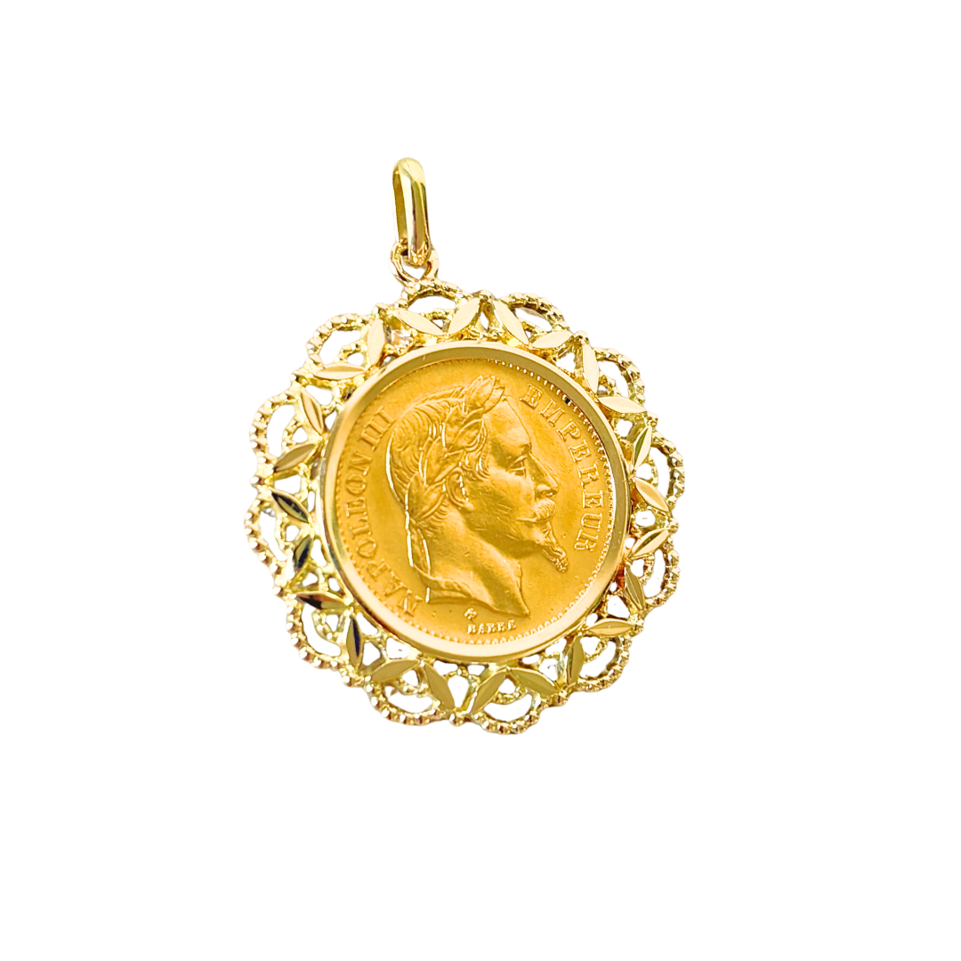 Pendentif Pièce - Or Jaune 750 & Pièce 20 Francs Napoléon