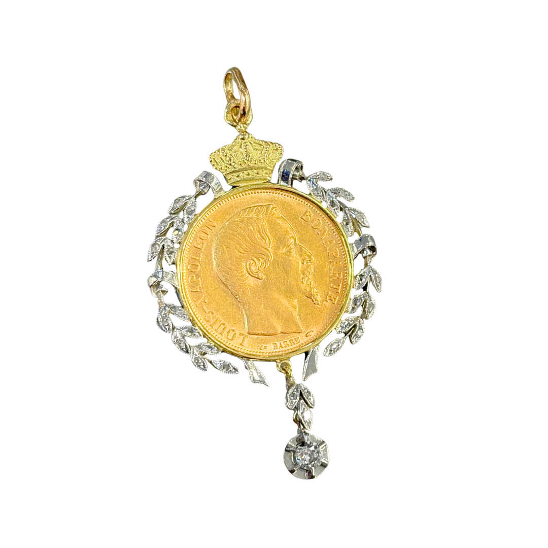 Pendentif Pièce Ancien - Or Jaune & Pièce 20 Francs Napoléon
